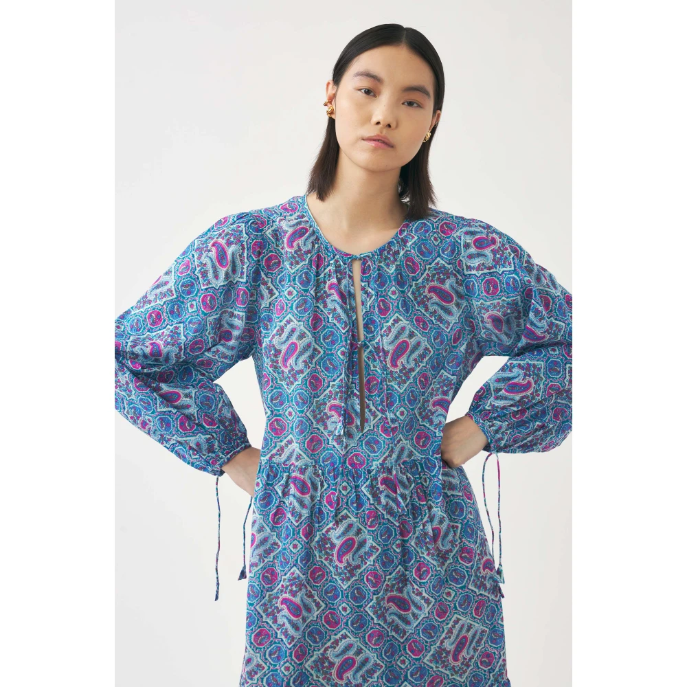 Antik batik Maxi jurk Zena Blue Dames