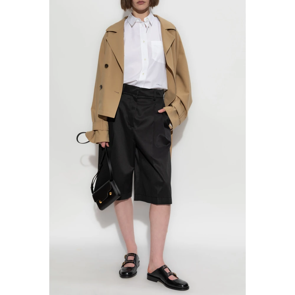 Marni Shorts met geborduurd logo Black Dames
