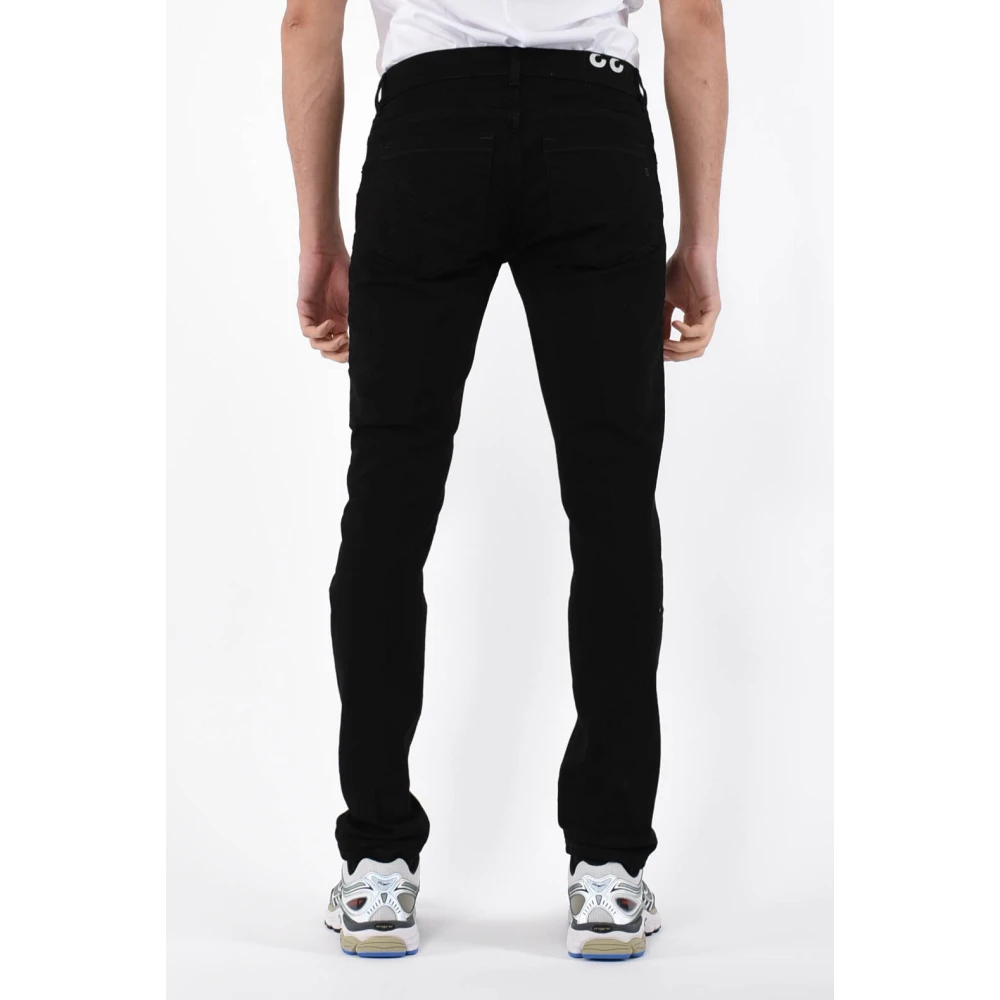 Dondup Skinny Fit Gebruikte Jeans met Metalen Logo Black Heren