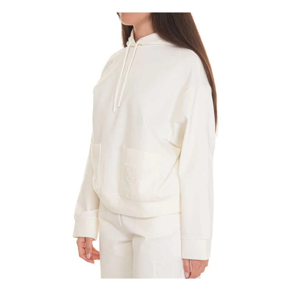 Emporio Armani Hoodie met zakken White Dames