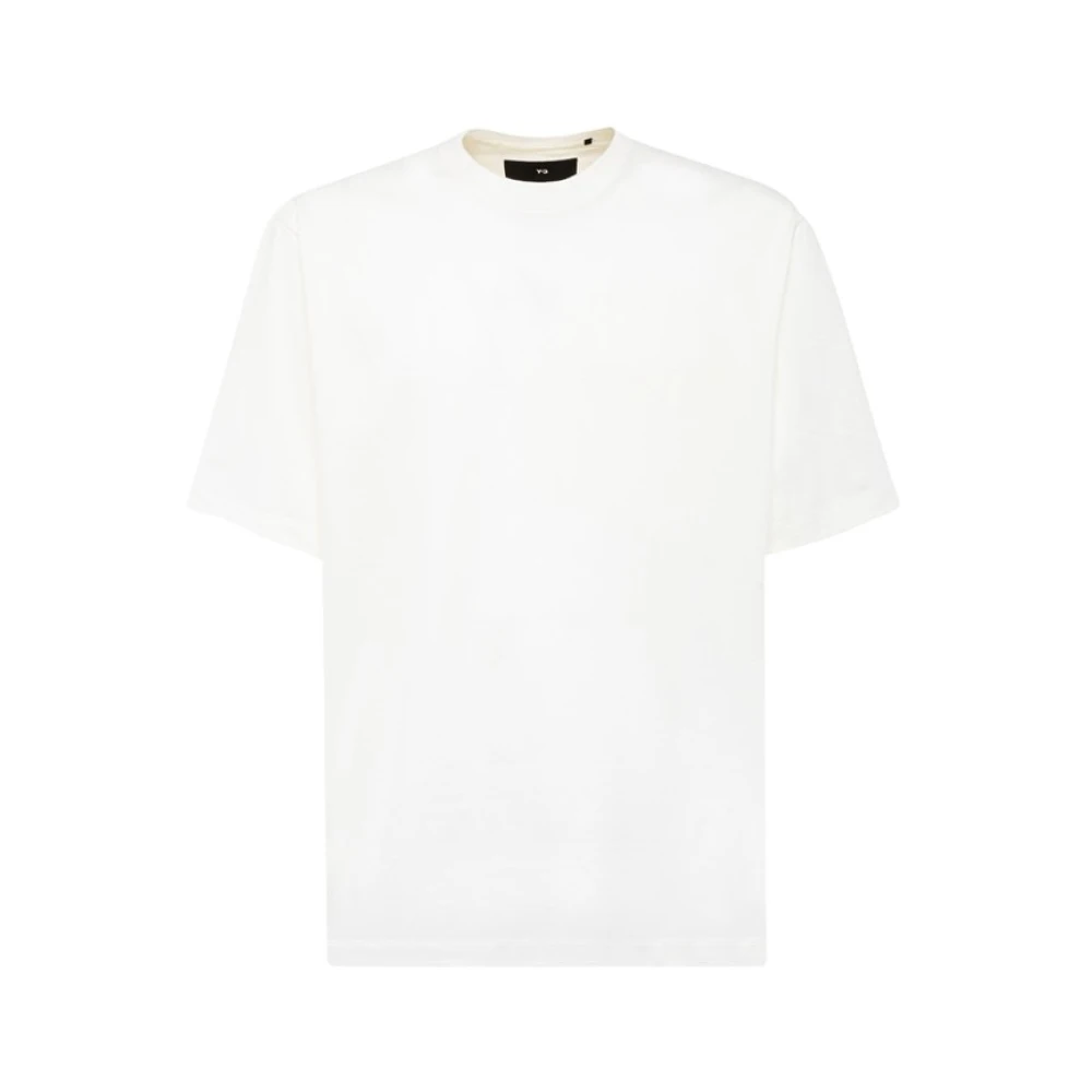 Y-3 Effengekleurde Katoenen Scoop Neck T-Shirt White Heren