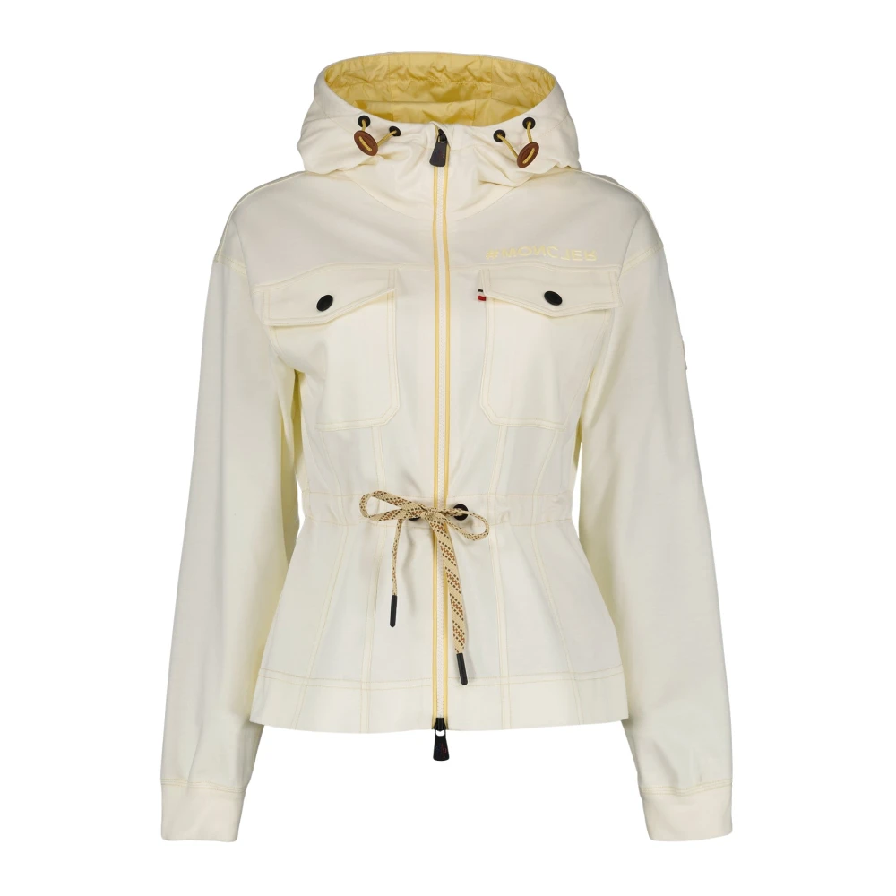 Moncler Winddichte jas met reflecterende driehoek Beige Dames