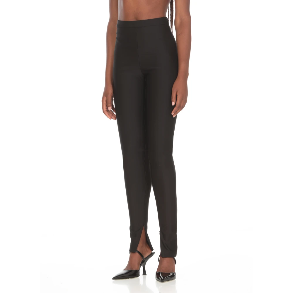 pinko Zwarte viscose broek met ritssluiting Black Dames
