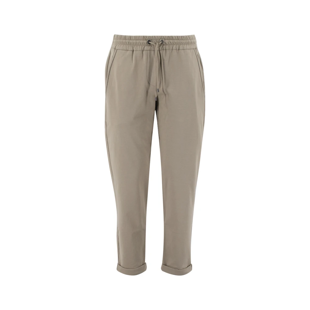 BRUNELLO CUCINELLI Travelwear Katoen Fleece Broek Gray Dames