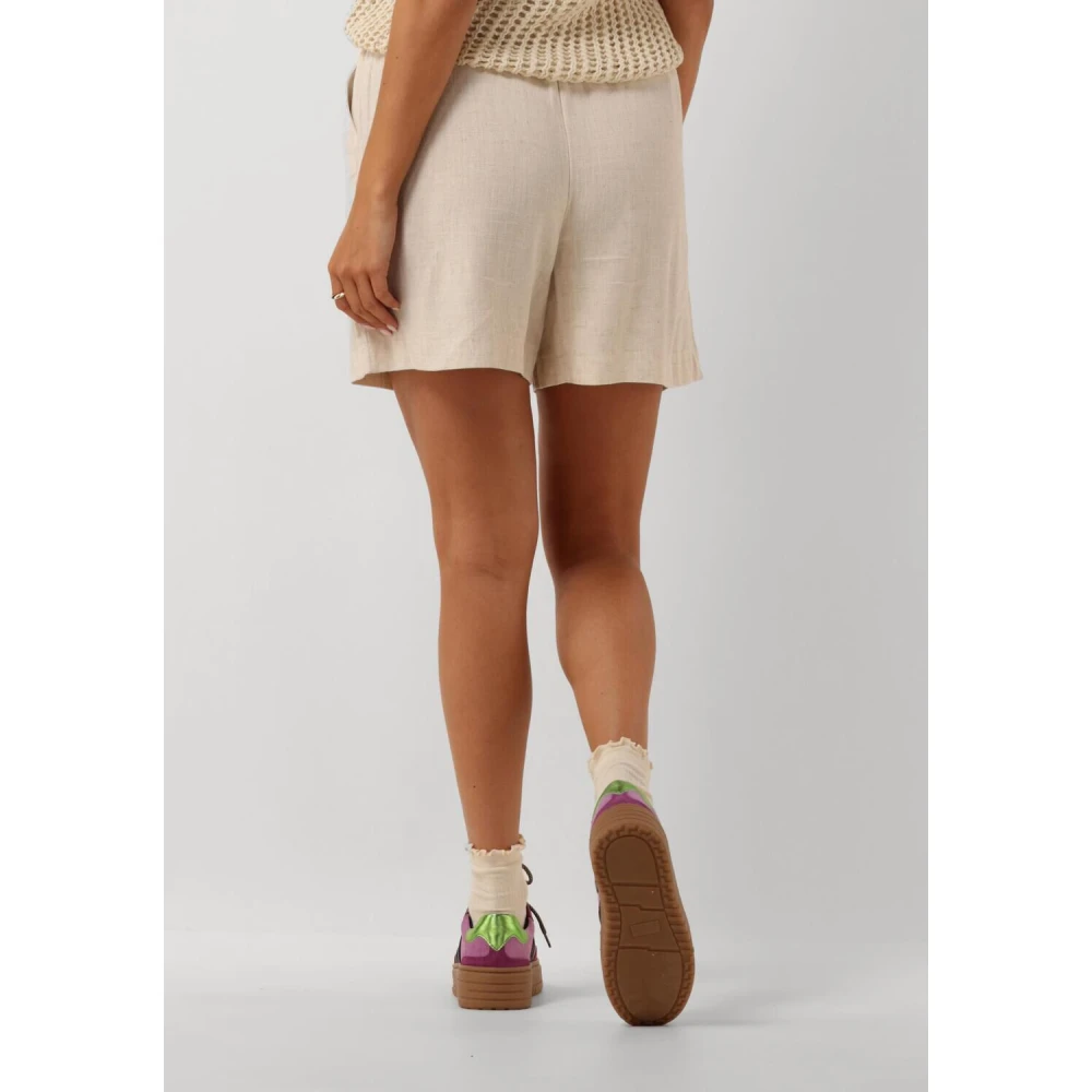 Y.A.S Beige High Waist Shorts Beige Dames