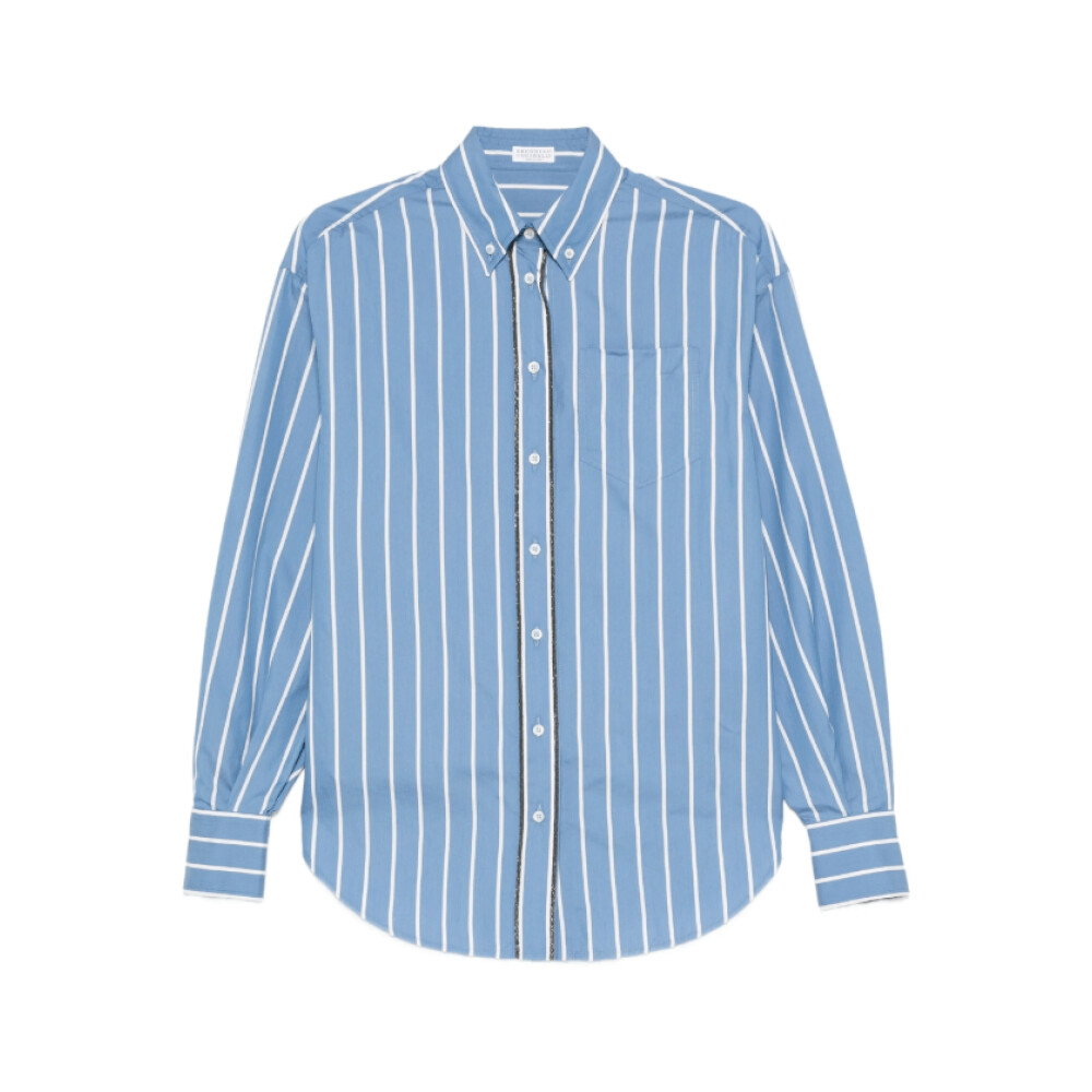 ワンピース BRUNELLO CUCINELLI Camicia con dettaglio catena di monili Brunello Cucinelli Camicia Gessata Con Catena Monili