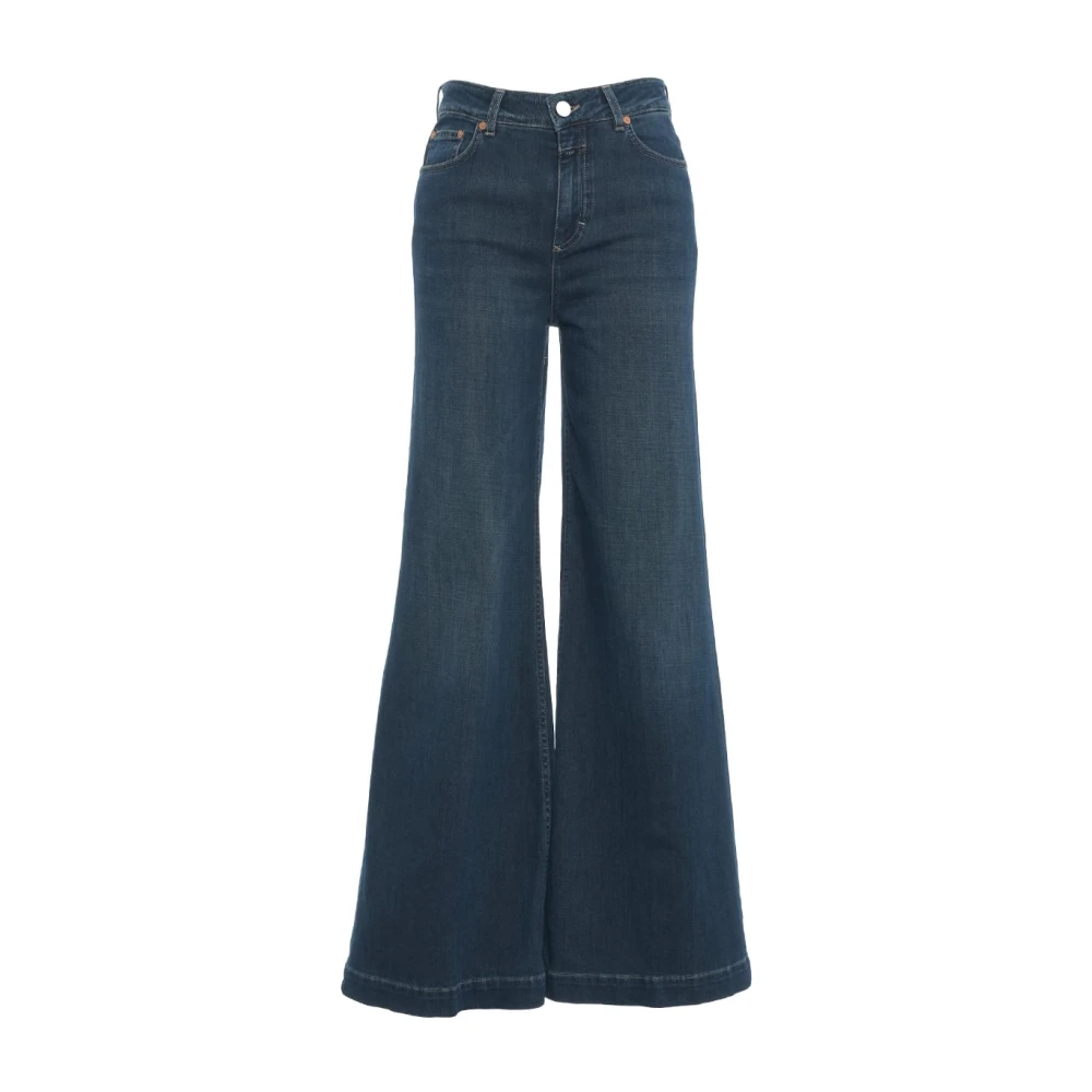 Closed Blå Wide-Leg Jeans Höga Midjan Chic Blue, Dam