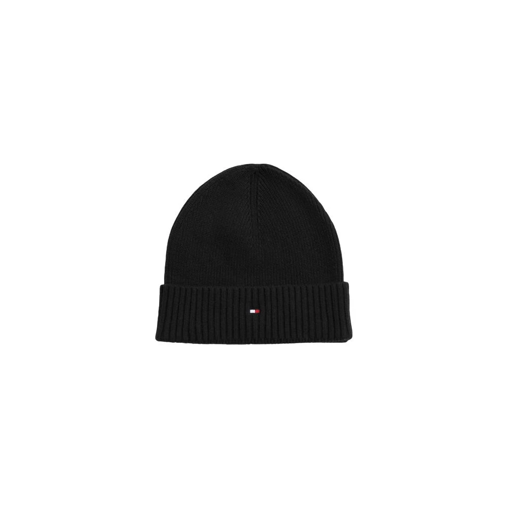 Tommy Hilfiger Zwarte Katoenen Sjaal Herfst Winter Collectie Black Heren
