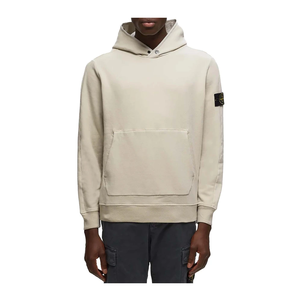 Stone Island Crème Hoodie van Katoen Beige Heren