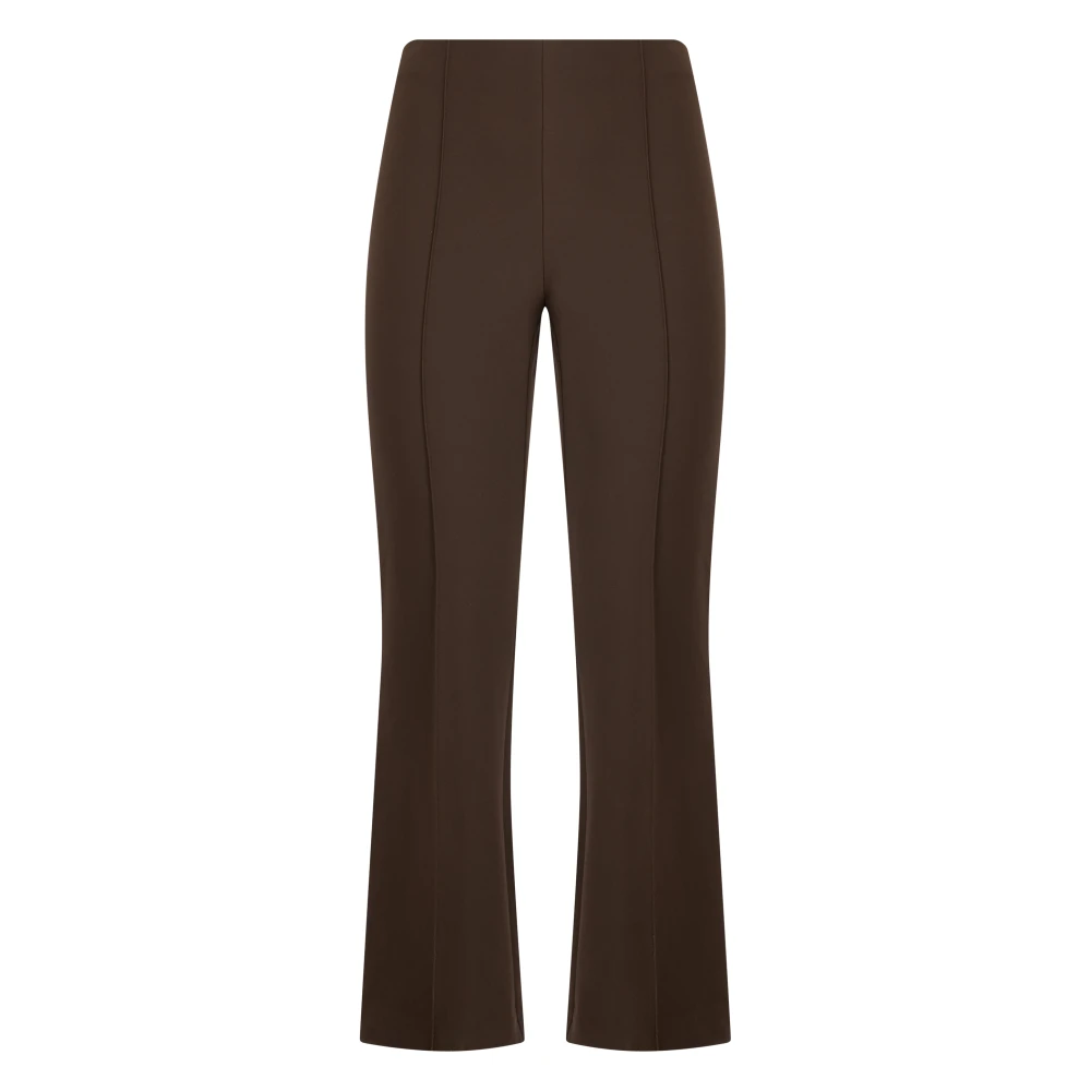 Vince Women's Brown Mid Rise Pintuck Crop Flare Pant - Wide Trousers - M - Trousers