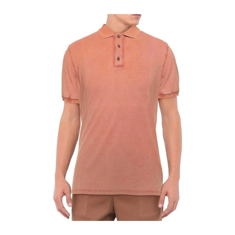 Alpha Studio Roze Katoenen Poloshirt met Drie Knopen Pink Heren