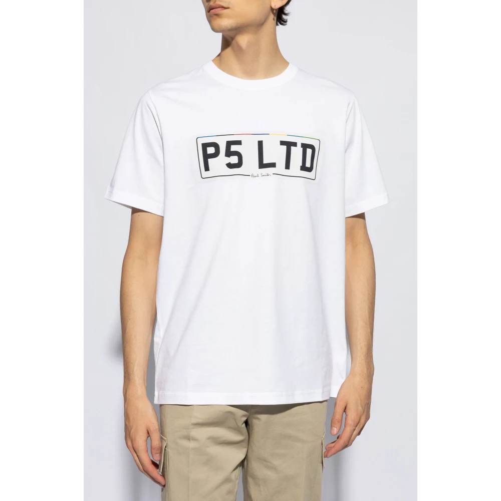 PS By Paul Smith Bedrukt T-shirt White Heren