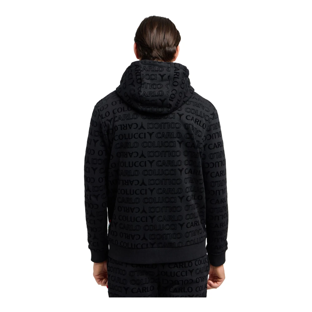 carlo colucci Stijlvolle hoodie jas Black Heren