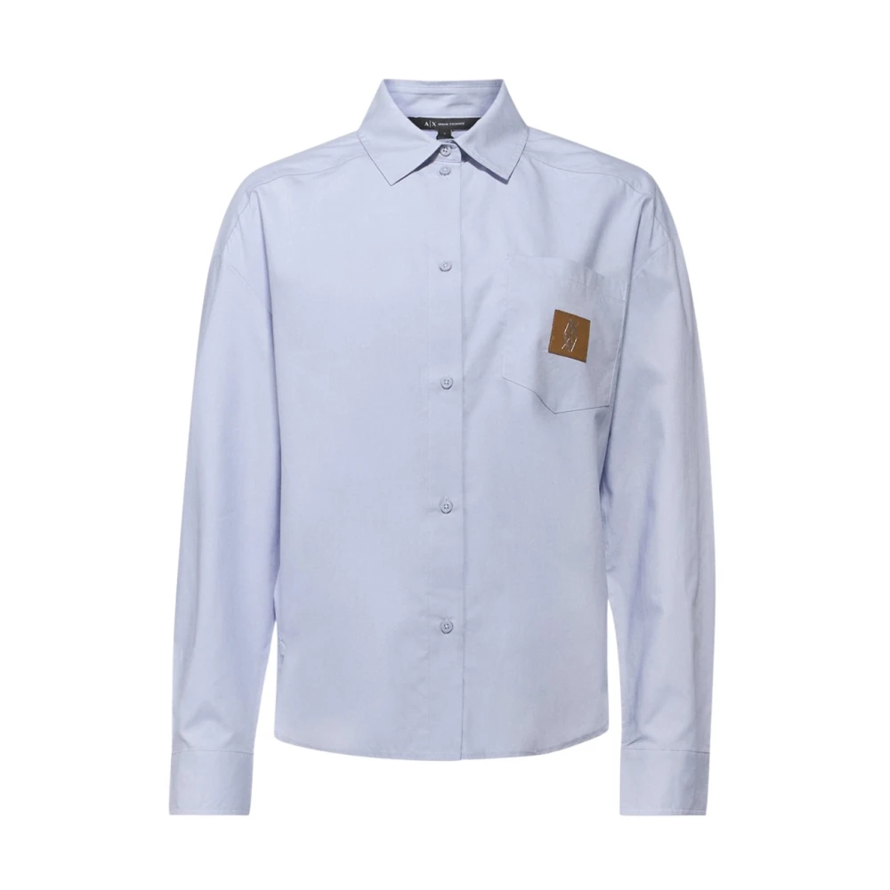 Emporio Armani Lichtblauw College Stijl Shirt Blue Dames