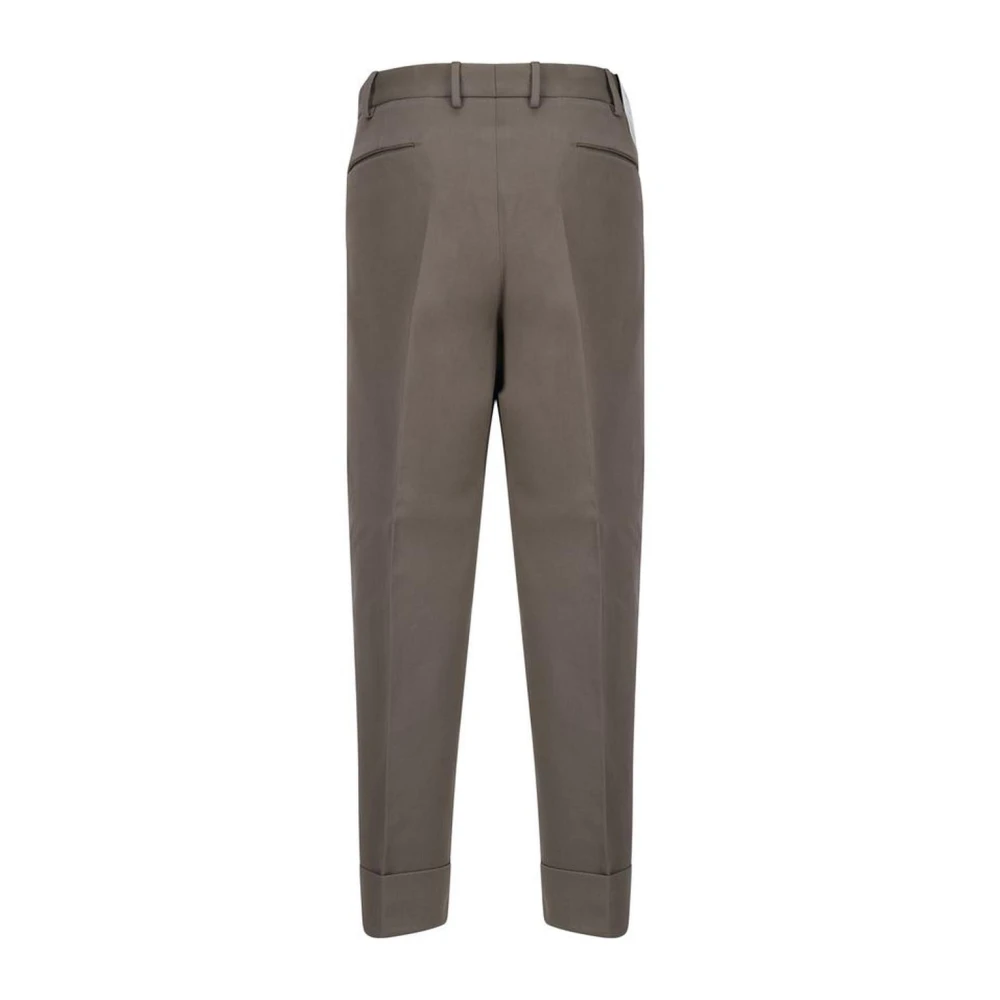 PT Torino Katoenen Regular Fit Broek met Omgeslagen Zoom Gray Heren