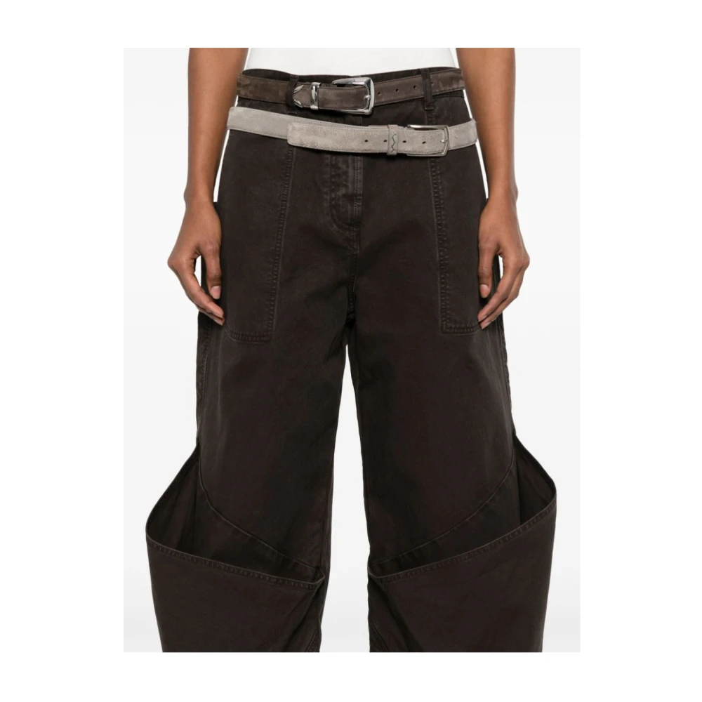 The Attico Wijde Broek Lange Pant Brown Dames