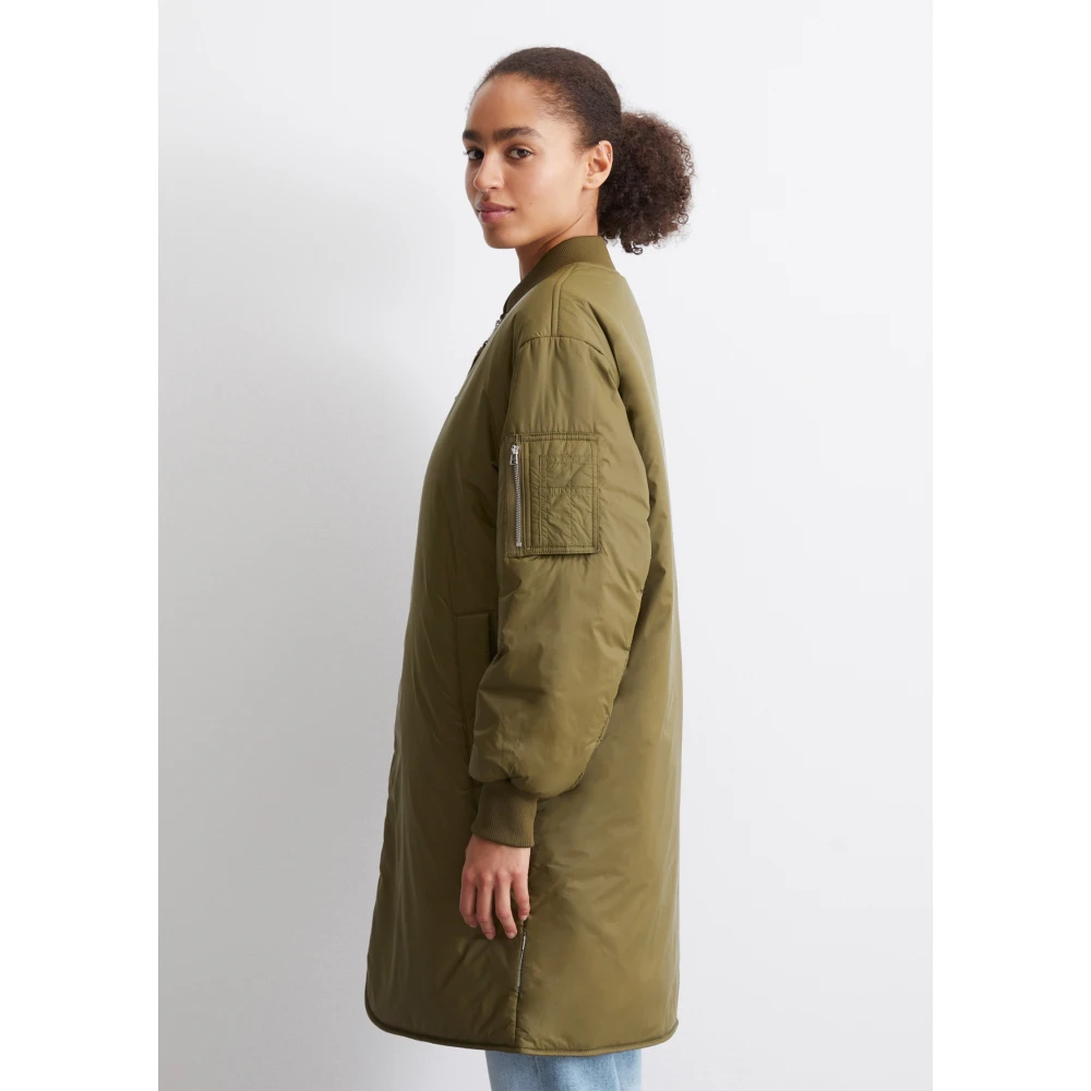 Marc O'Polo Aviator-stijl reguliere lange blouson Brown Dames