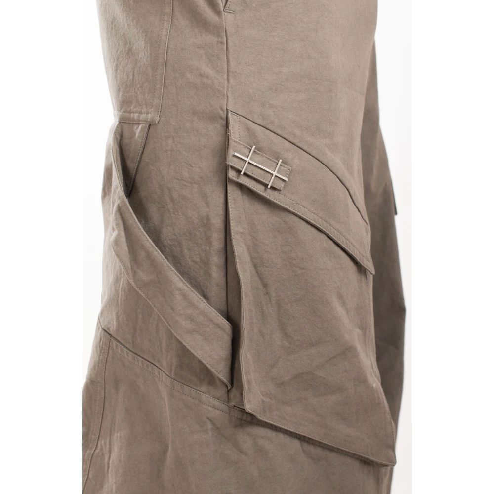 Heliot Emil Wijde Cargo Broek in Stoffig Groen Beige Heren