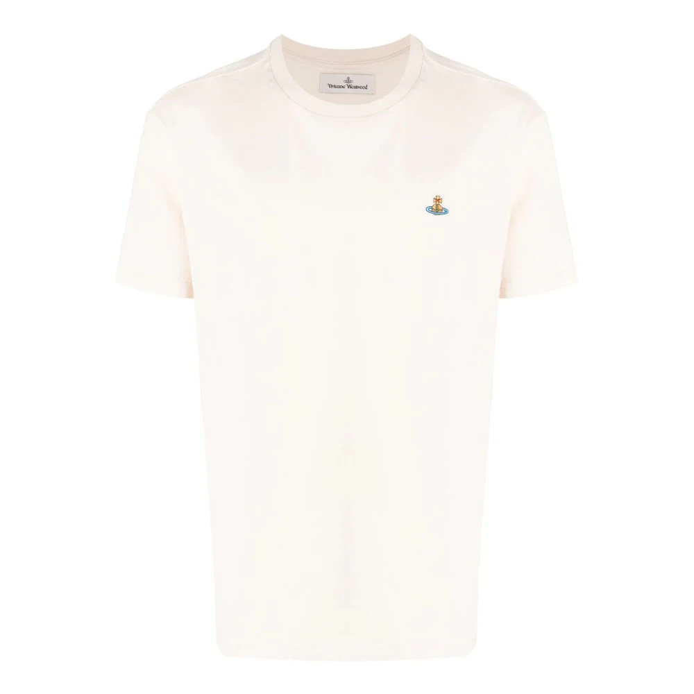 Vivienne Westwood Beige Bomull T-shirt med Orb Logo Beige, Herr