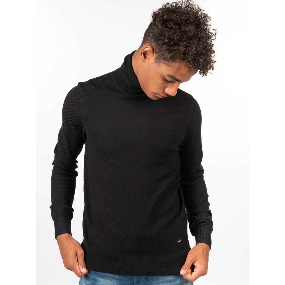 Emporio Armani Diagonaal Patroon Coltrui Black Heren