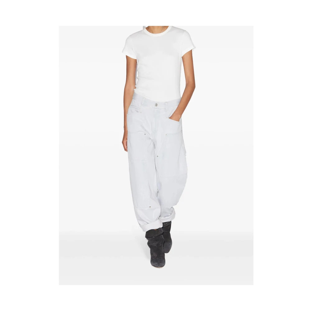 Isabel Marant Étoile Denim Wide Leg Jeans Lichtblauw Blue Dames