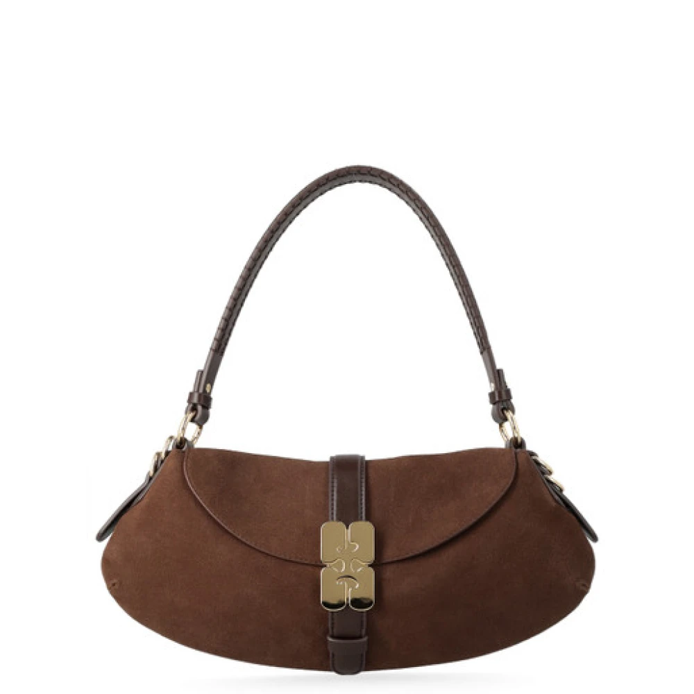 Ganni Donna Marrone Borse, Taglia Unica, New,