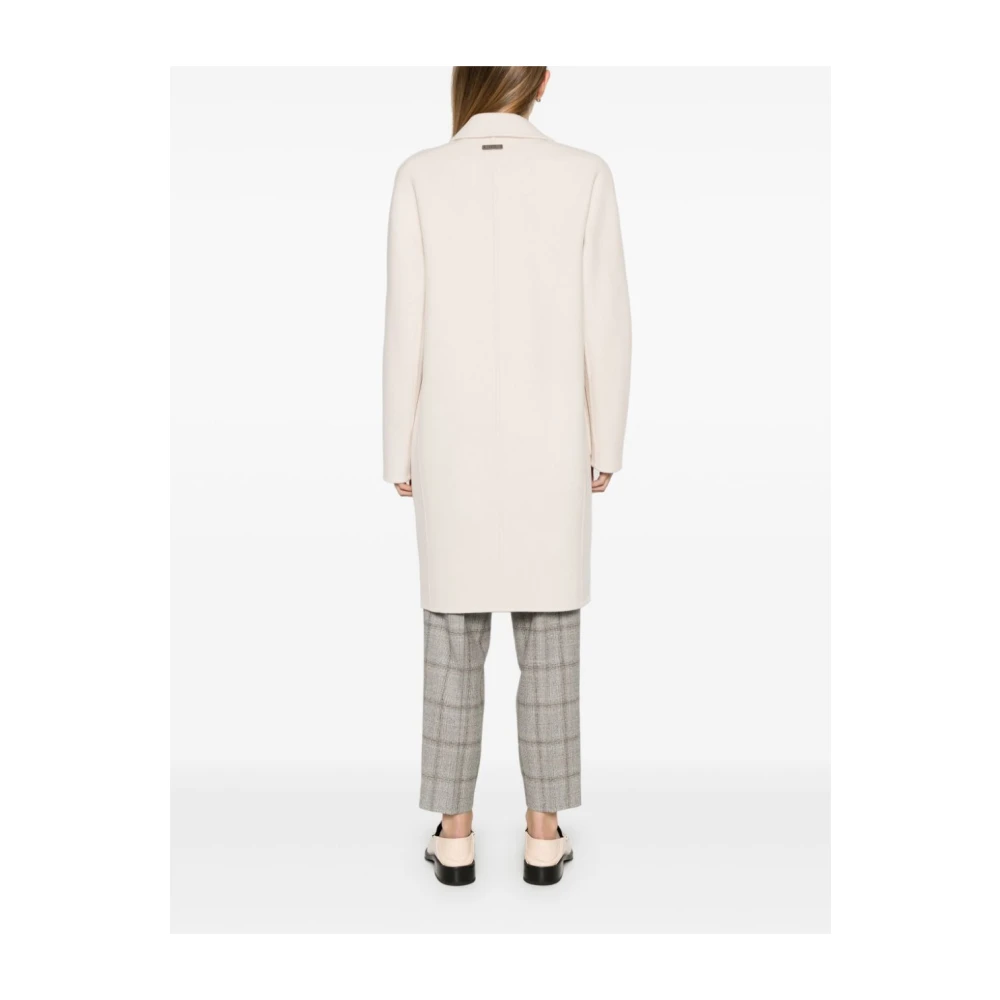 PESERICO Stijlvolle Wollen Jas Beige Dames