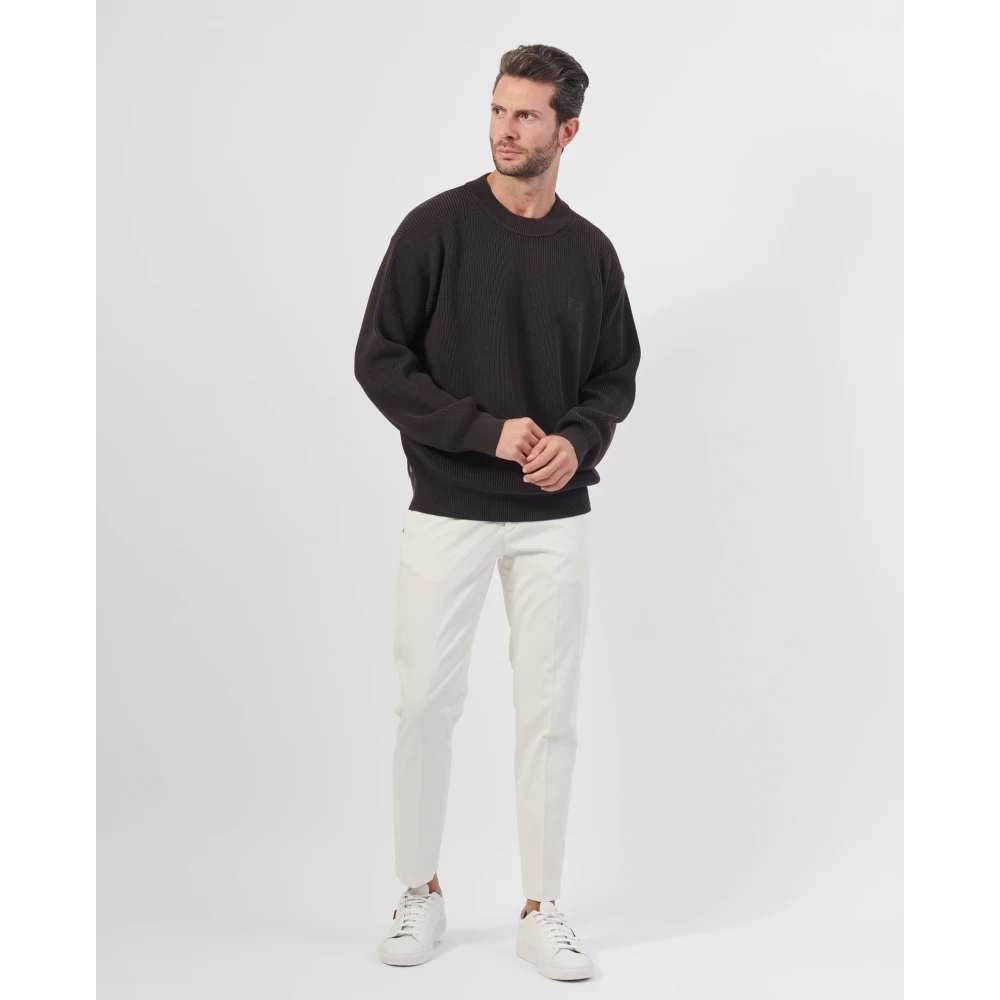 Hugo Boss Bruine Sweater Regular Fit Zachte Garens Brown Heren