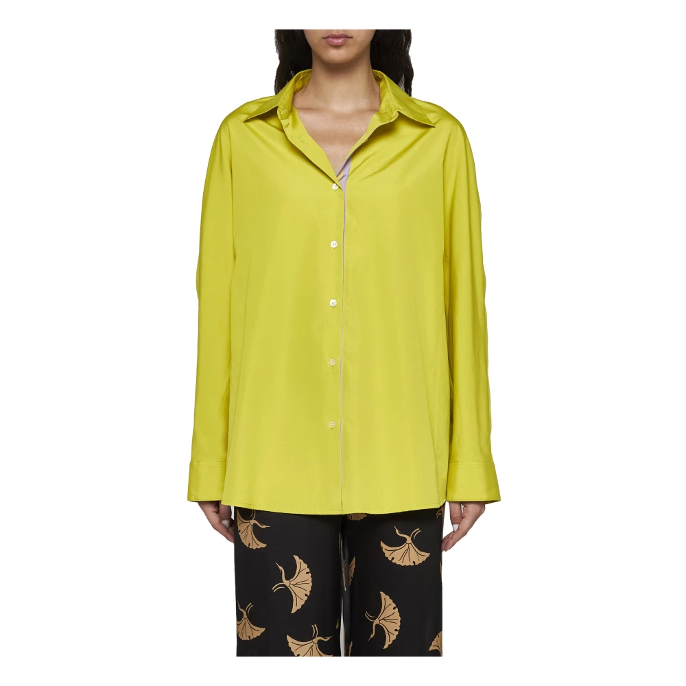 Dries Van Noten Stijlvolle Overhemden Green Dames