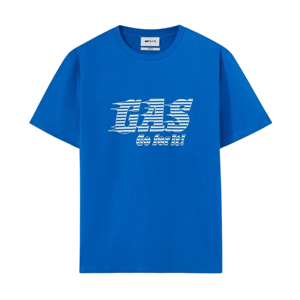 GAS Korte Mouw T-shirt Blue Heren
