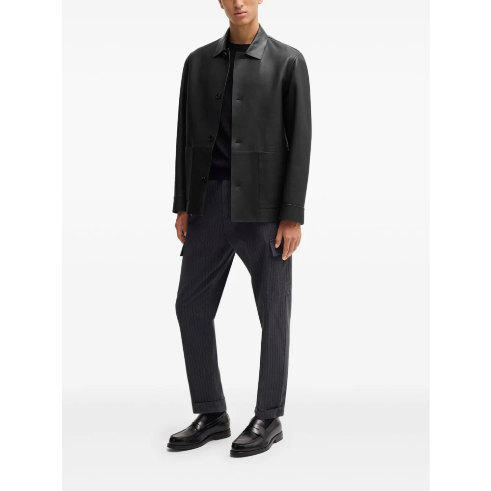 Hugo Boss Zwarte knoopjas met zakken Black Heren