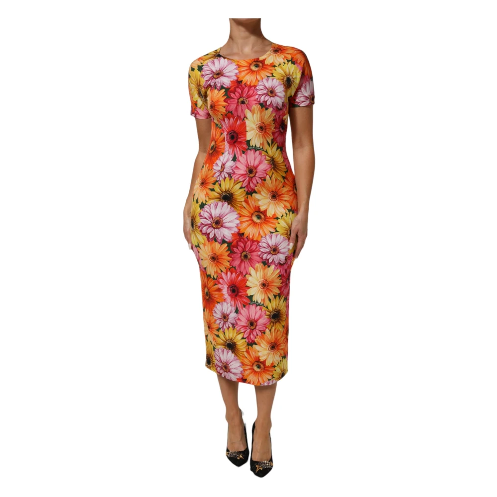 Dolce & Gabbana Women's Floral Print Silk Sheath Midi Dress