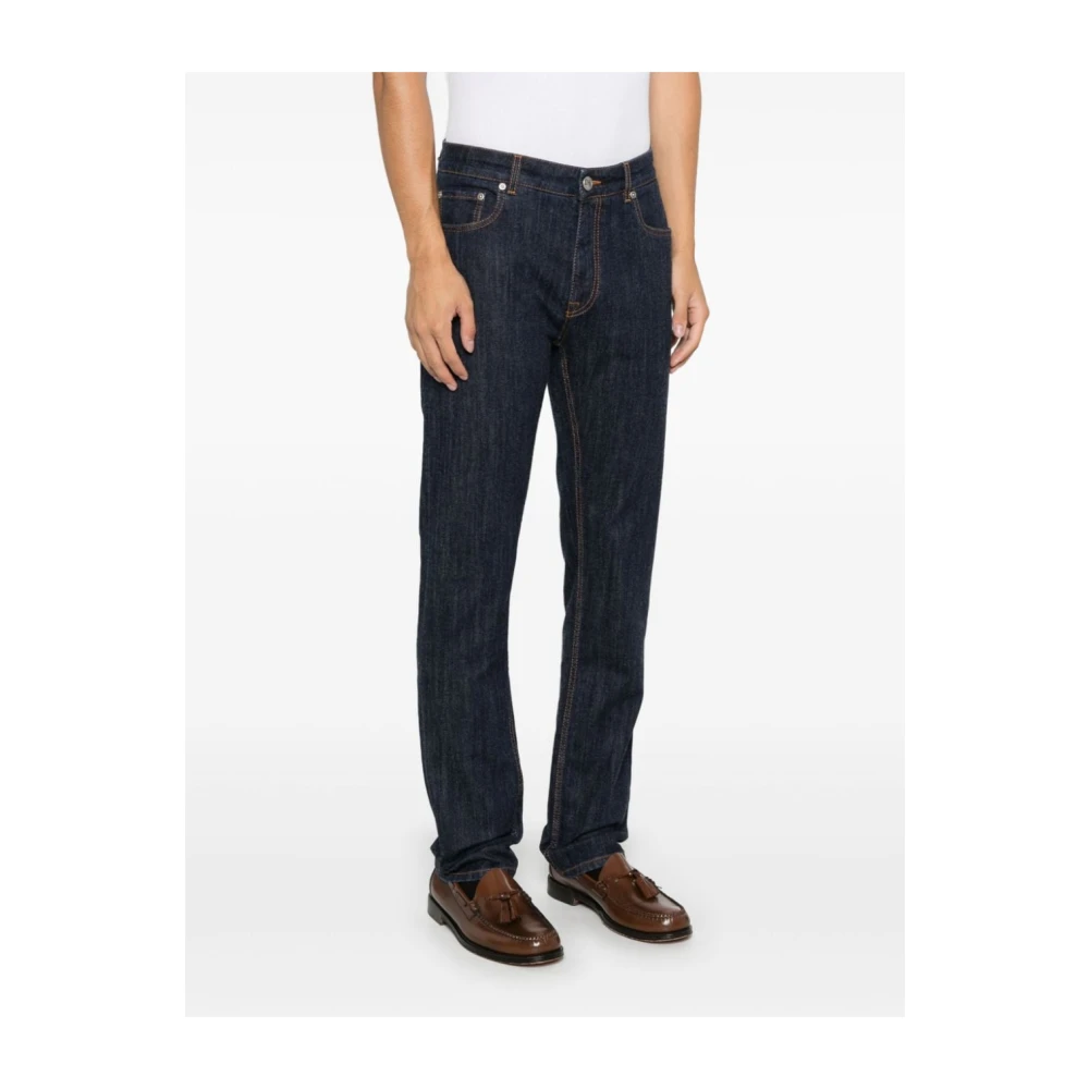 ETRO Blauwe Slim Fit Denim Jeans Blue Heren