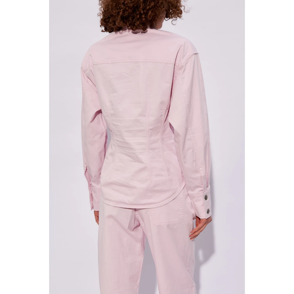 Samsøe Salix denim overhemd Pink Dames