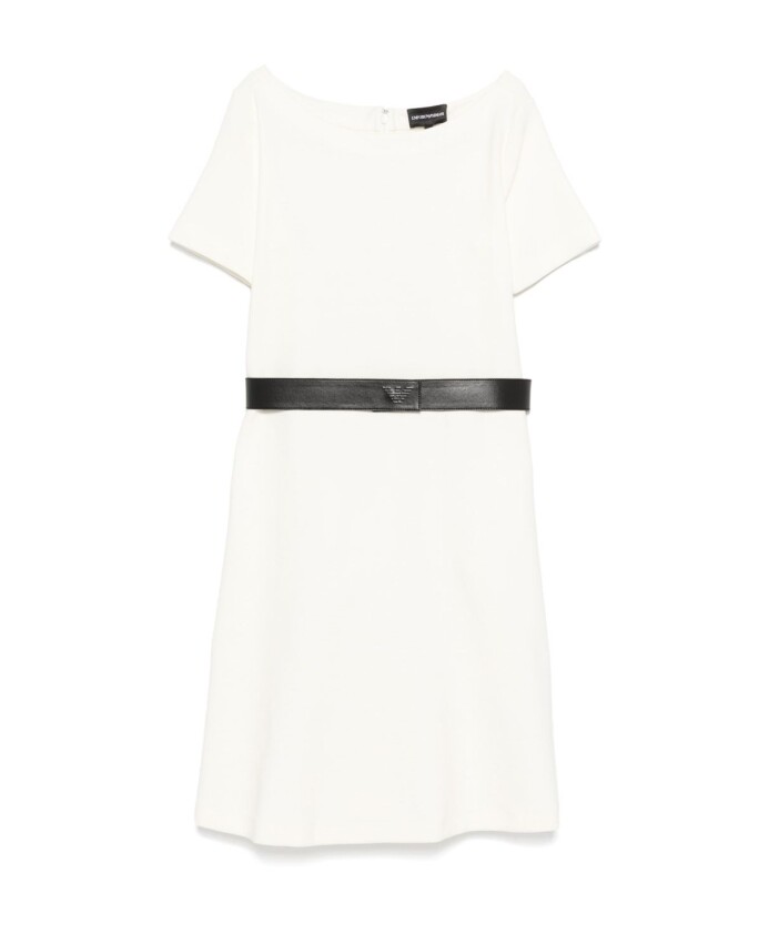 witte-korte-mouw-riem-jurk