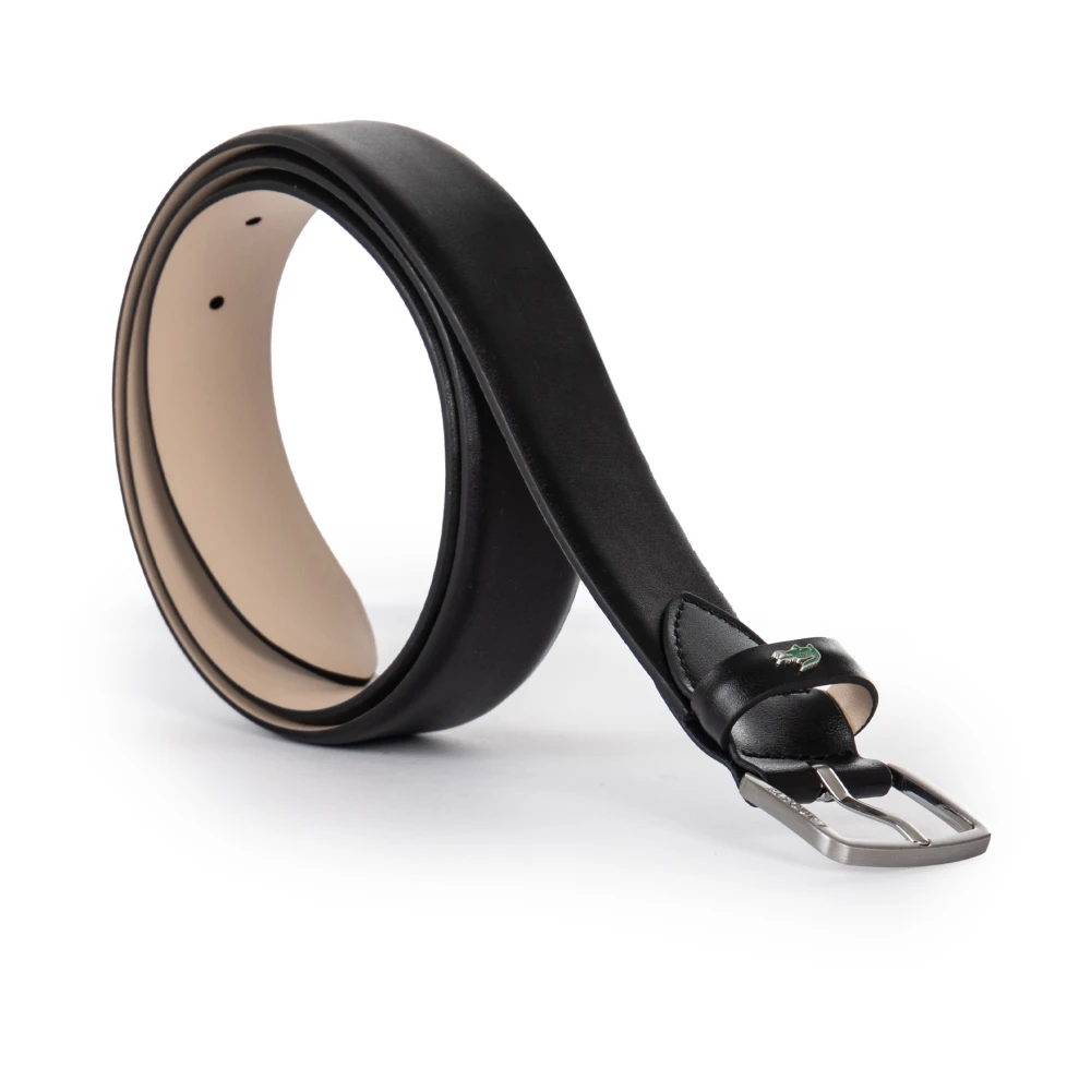 Lacoste Mannelijk Zwart Accessoires Heren, 115 Cm, Leer, Gladde Leren Riem