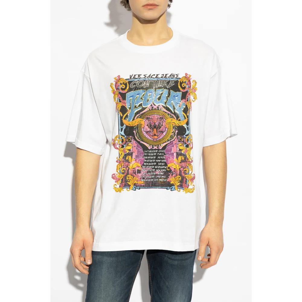 Versace Jeans Couture Bedrukt T-shirt White Heren