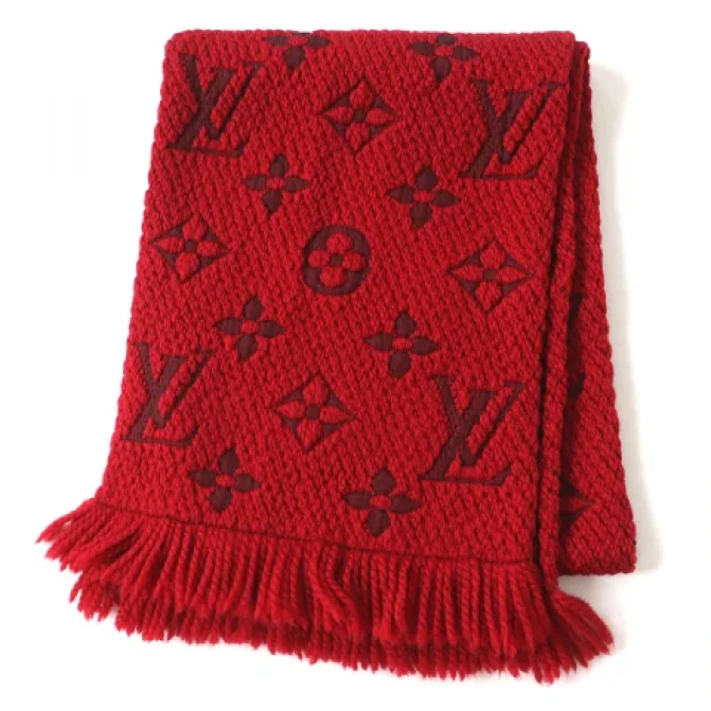 Louis Vuitton Vintage Pre-owned Wool scarves Red Dames