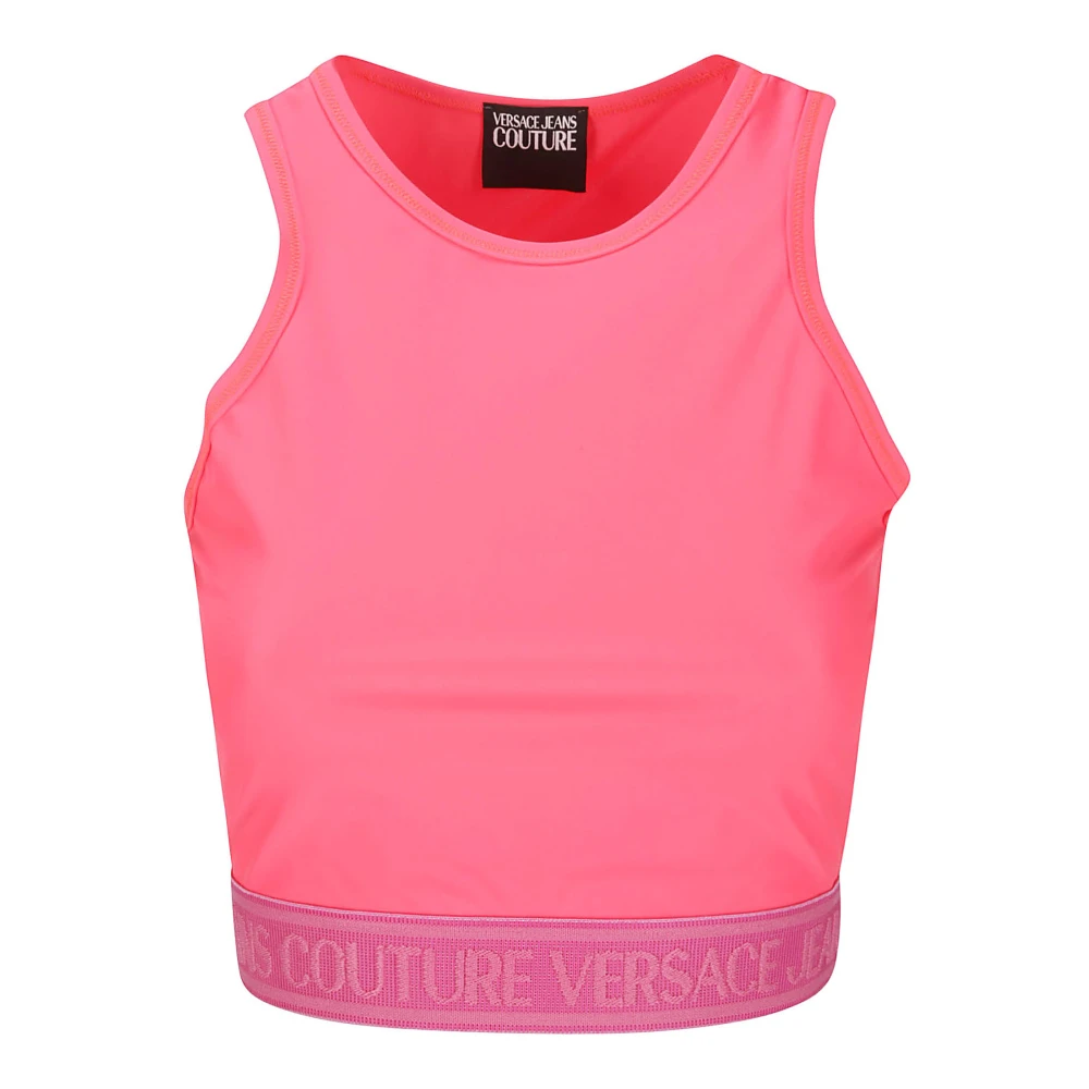 Versace Jeans Couture Roze elastisch logo joggingtop Pink Dames