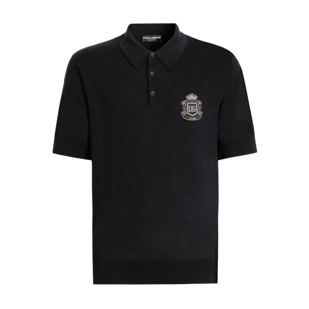 Dolce & Gabbana Men's Blue Polo Shirts, Xl, Cotton Polo Shirt