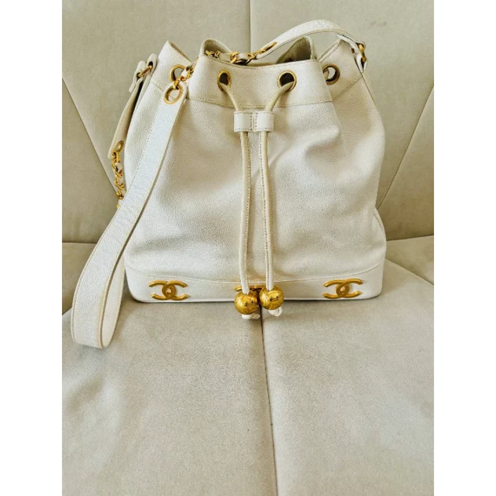 Chanel Vintage Pre-owned Leather chanel-bags Beige Dames