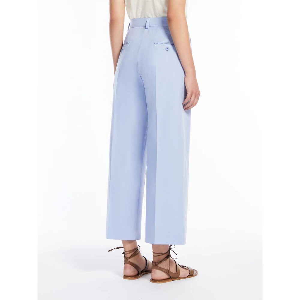 Max Mara Weekend Katoenen en linnen broek Blue Dames