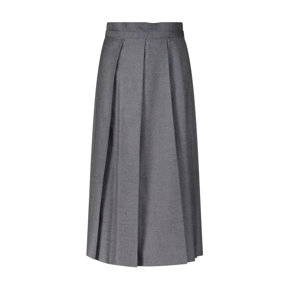 Max Mara Wollen Geplooide Midi Rok Gray Dames