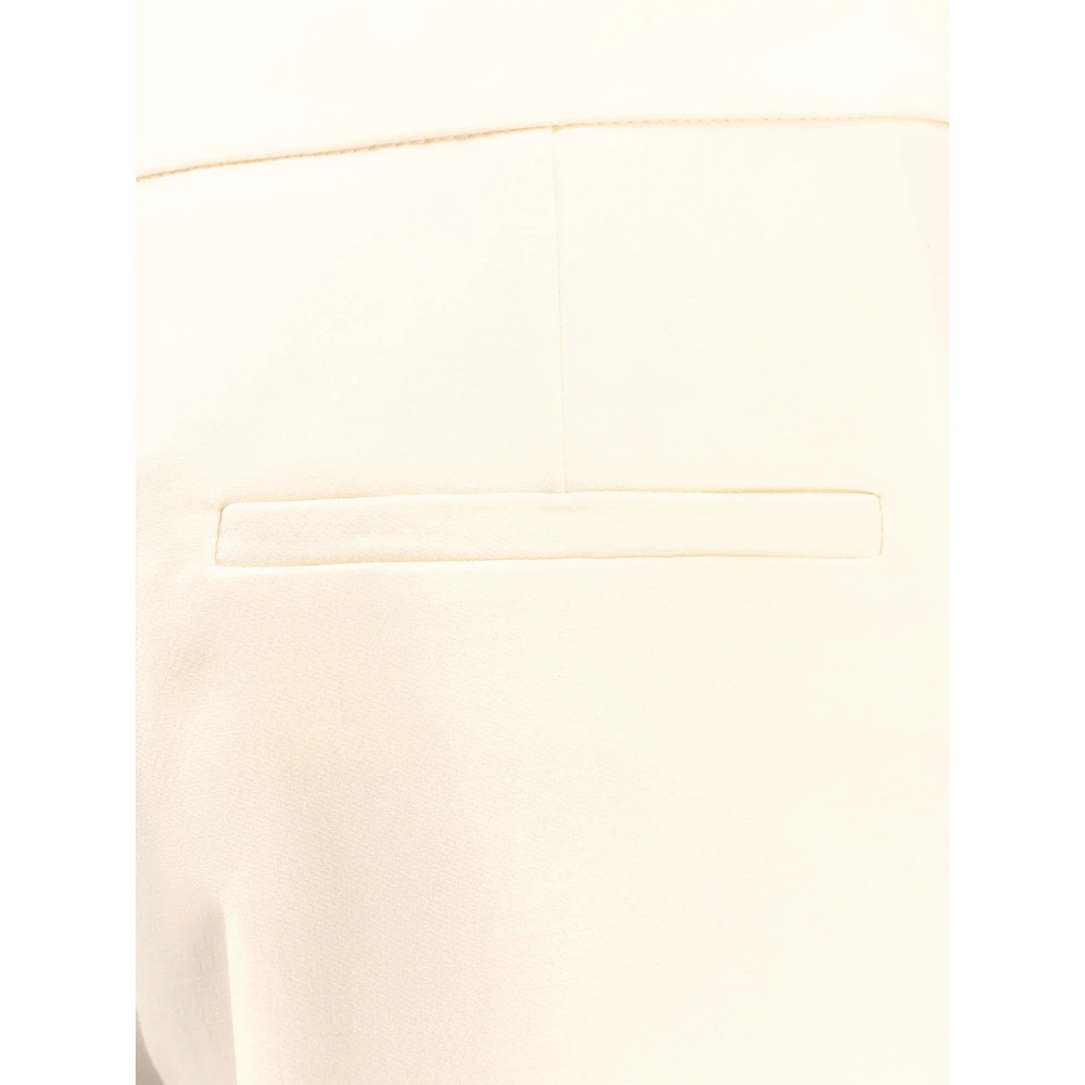 Valentino Hoge taille wol zijden broek Italië White Dames
