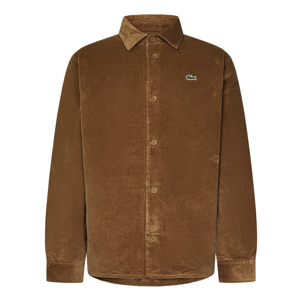Lacoste Bruine Overshirt Aw24 Stijlvolle Herenkleding Brown Heren