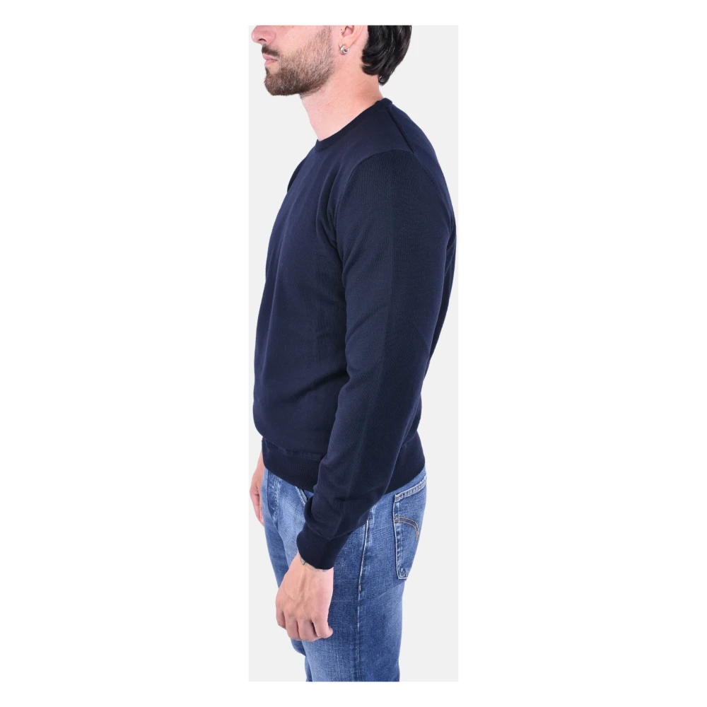 Kangra Wollen Crewneck Trui Blue Heren