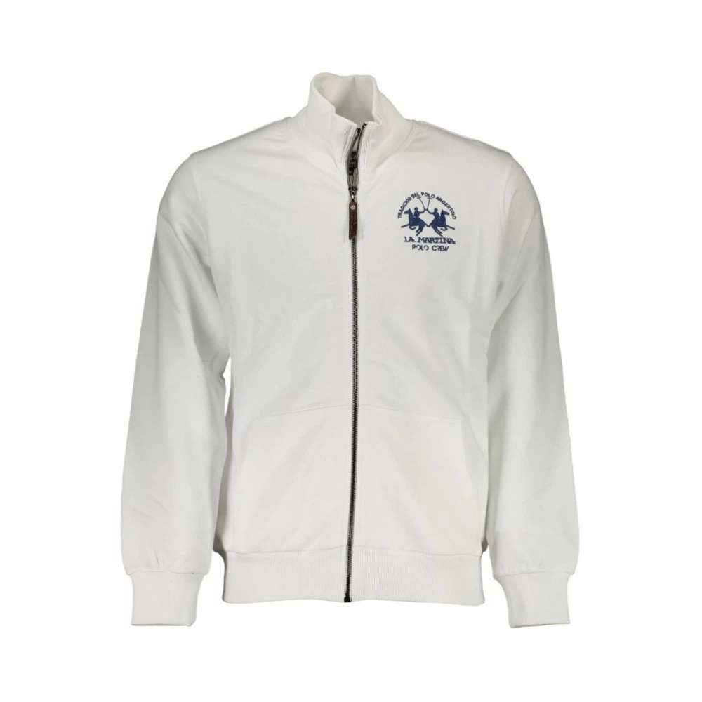 La Martina Men's White Zip-Throughs, M, Long Sleeve Sweatshirt