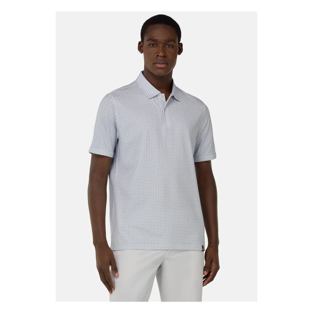 Boggi Milano Poloshirt van katoenmix jersey Blue Heren