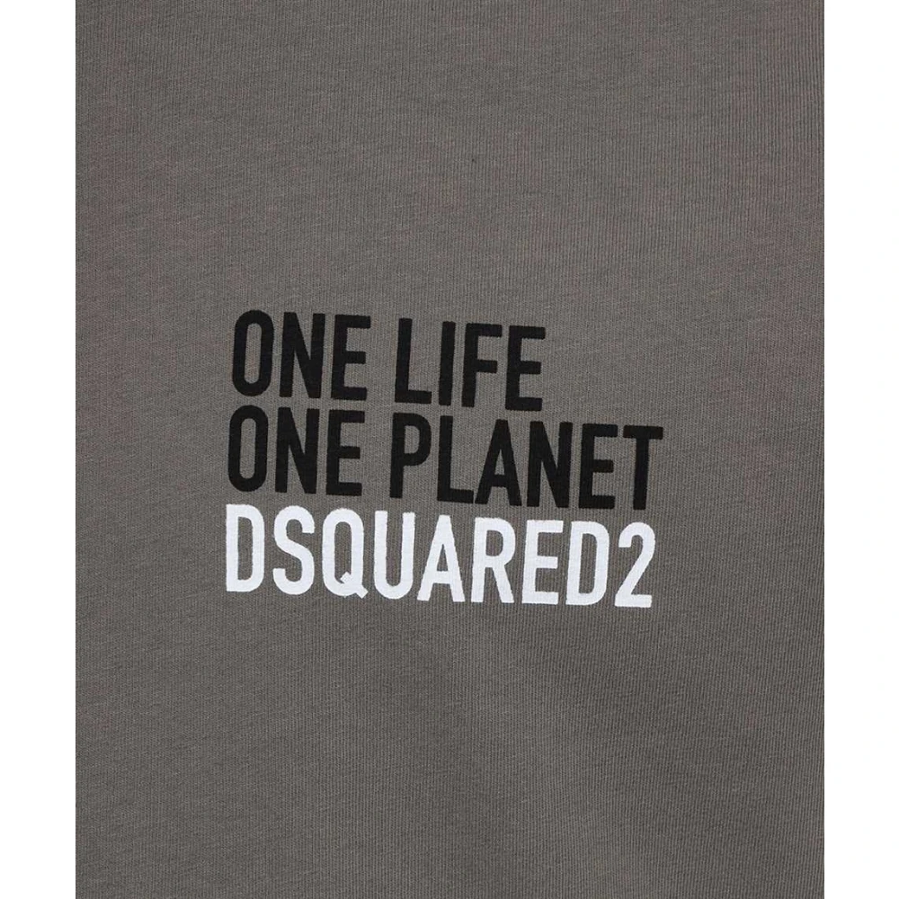 Dsquared2 Bedrukt Crew-neck T-shirt Gray Heren