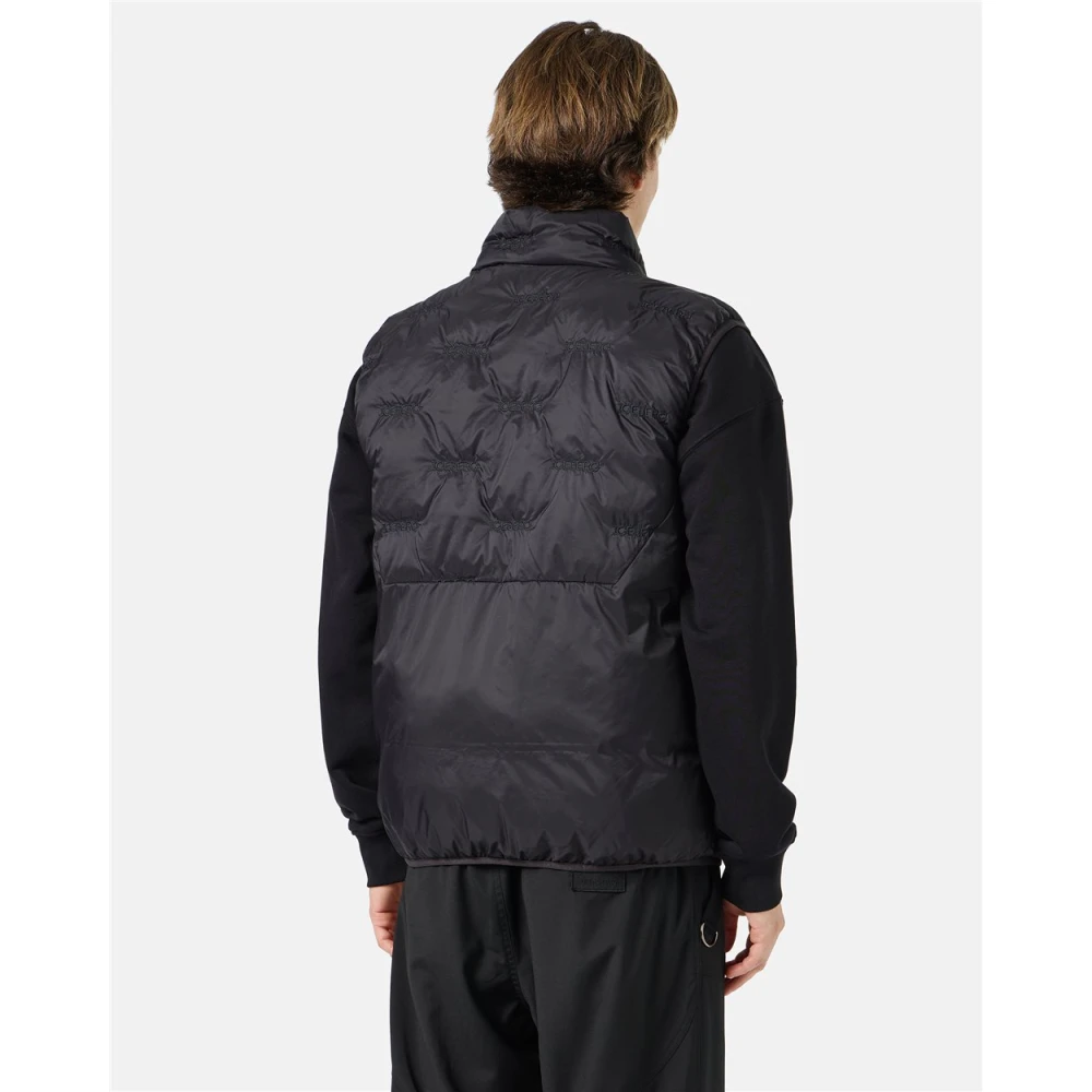 Iceberg Nylon vest met borduurwerk Black Heren